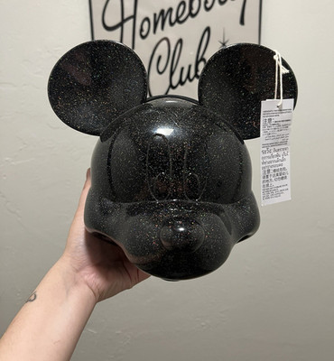 Disney Parks 2024 Loungefly Mickey Mouse Head Black Glitter Crossbody Bag NWT