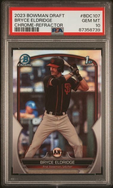 2023 Bowman Draft #BDC107 Bryce Eldridge Chrome-Refractor 1st Bowman PSA 10