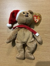 Ty Beanie Baby- 1997 Holiday Teddy PVC Pellets-New With Tags-1996 Tush Tag