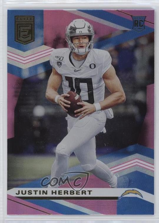 2020 Panini Donruss Elite Rookies Pink Justin Herbert #104 jd9