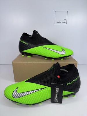 Nike Phantom Vision 2 Academy DF FG Fußballschuhe - Grün / Schwarz - Größe UK 10