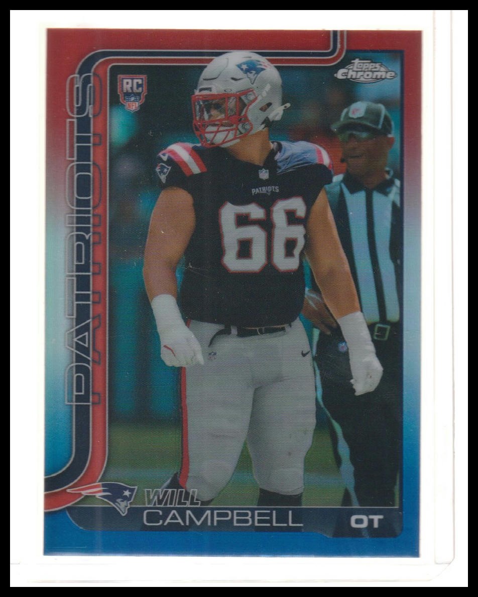 2025 Topps Chrome #379 Will Campbell Red White and Blue Refractor
