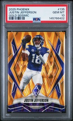 PSA 10 Justin Jefferson 2025 Panini Phoenix Gold #/10