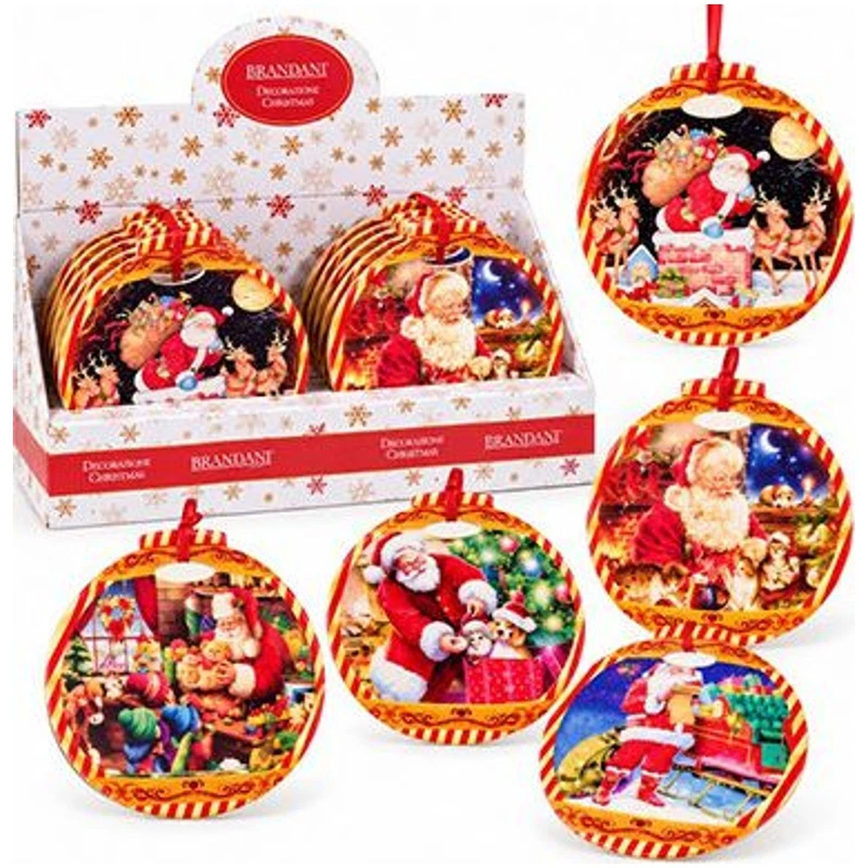 Sottopentola Natale Christmas Ceramica Sughero BRANDANI 20x21cm Decori Assortiti