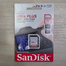 SanDisk Ultra PLUS 128GB SDXC UHS-I Memory Card 130MB/s Class 10 V10 U1 NEW