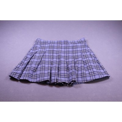 Hollister Blue Plaid Pleated Mini Skirt Ultra High Rise Preppy Schoolgirl L