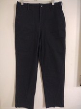 Lands' End Women's Basic Pocket Chino Pants Straight Leg Size 10 Black C241