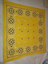 Vintage Bandana Yellow Fast Color RN 13960 21x19.5 All Cotton