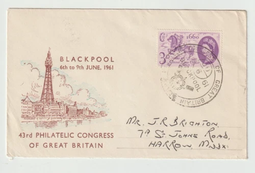 6/6/1961 UK GB Cover - 43rd Philatelic Congress of Great Britain - Blackpool #2