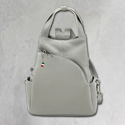 Florence Sac À Dos Femme En Cuir Sac De Ville Gris Clair OTF613K - Photo 1/4