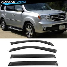 For 09-15 Honda Pilot Acrylic Window Vent Visor Rain Guard Deflector Tape-On 4PC