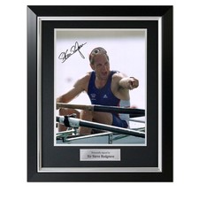 Von Sir Steve Redgrave signiertes Foto: F&uuml;nf Goldmarken. Im Deluxe-Rahmen