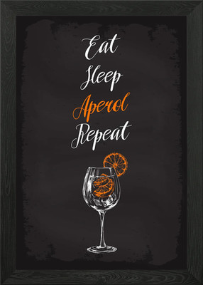 Eat Sleep Aperol Repeat Gerahmtes Wandbild Poster Leinwanddruck Bild