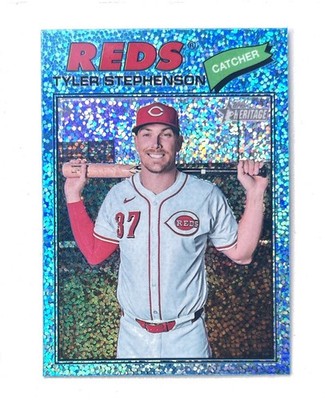2026 Topps Heritage - Tyler Stephenson #138 Blue Sparkle