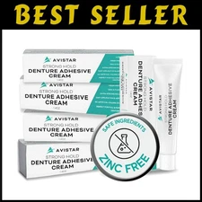 Waterproof Denture Glue, Zinc & Fluoride Free, 5 Pack