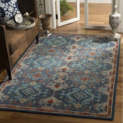 Tapis traditionnel touffeté à la main Groomi et 100 % laine hall salon cuisin... - Photo 1/4
