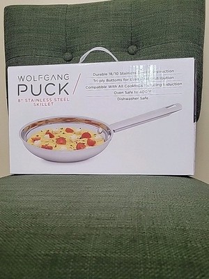 NEW Wolfgang Puck 8'' Stainless Steel Skillet in Box Frying Pan