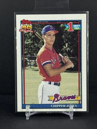 Chipper Jones Rookie 1991 Topps #333 1st Round Draft Pick RC Braves