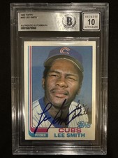 1982 Topps Lee Smith Signed Rookie Card #452 BGS Slab Authentic Auto 10 Graded. rookie card picture