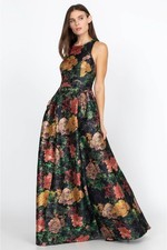 NwT 795 JOHNNY WAS Metallic Jaquard Bayani Formal Wedding Maxi DRESS Gown sz 12