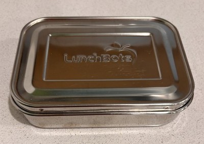 LunchBots Stainless Steel Container Bento Lunch Box 2 Section 5.5 x4 