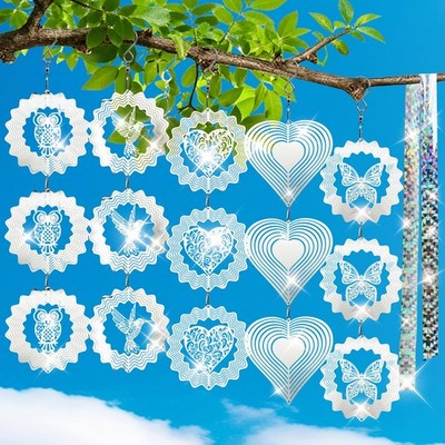 15PCS Bird Deterrents for Outside Patio, Pigeon Deterrents for Outside, 3D Re...