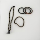 5 Pc Halloween Jewelry Lot Skull Necklace Orange Black Rhinestone Bracelets — photo 3