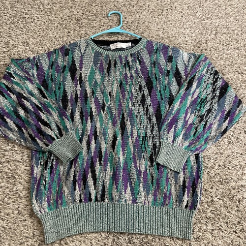 VTG Wavy Textured Stripe Colorful Shades St. Croix Sweater Size S USA (23”x26”) - Picture 8 of 9