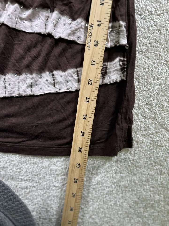 Рубашка женская INC International Concepts средняя с блестками в полоску туника летняя футболка - Изображение 3 из 4