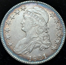1821 Capped Bust Half Dollar - Sharp Surfaces!