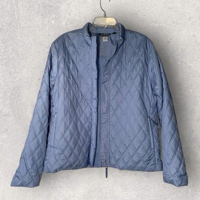 Vintage LL Bean Factory Store Women s Powder Blue Quilted Lightweight Jacket 14