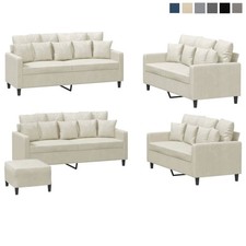 Sofagarnitur Sofa Set mit Kissen Samt Wohnzimmer Relaxsofa Loungesofa Schlafsofa