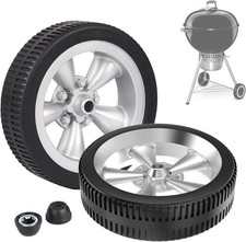 Grill Wheels For Weber Charcoal Grill 1822 Inch Tires 6 W Hub Caps 14401001