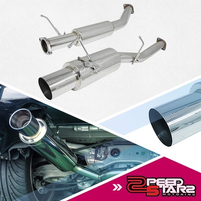 FOR SILVIA S13 KA24/SR20 STAINLESS CATBACK EXHAUST 4''MUFFLER TIP+SILENCER/GASKET