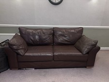 Next Leather 2 Seater Sofa Tan brown
