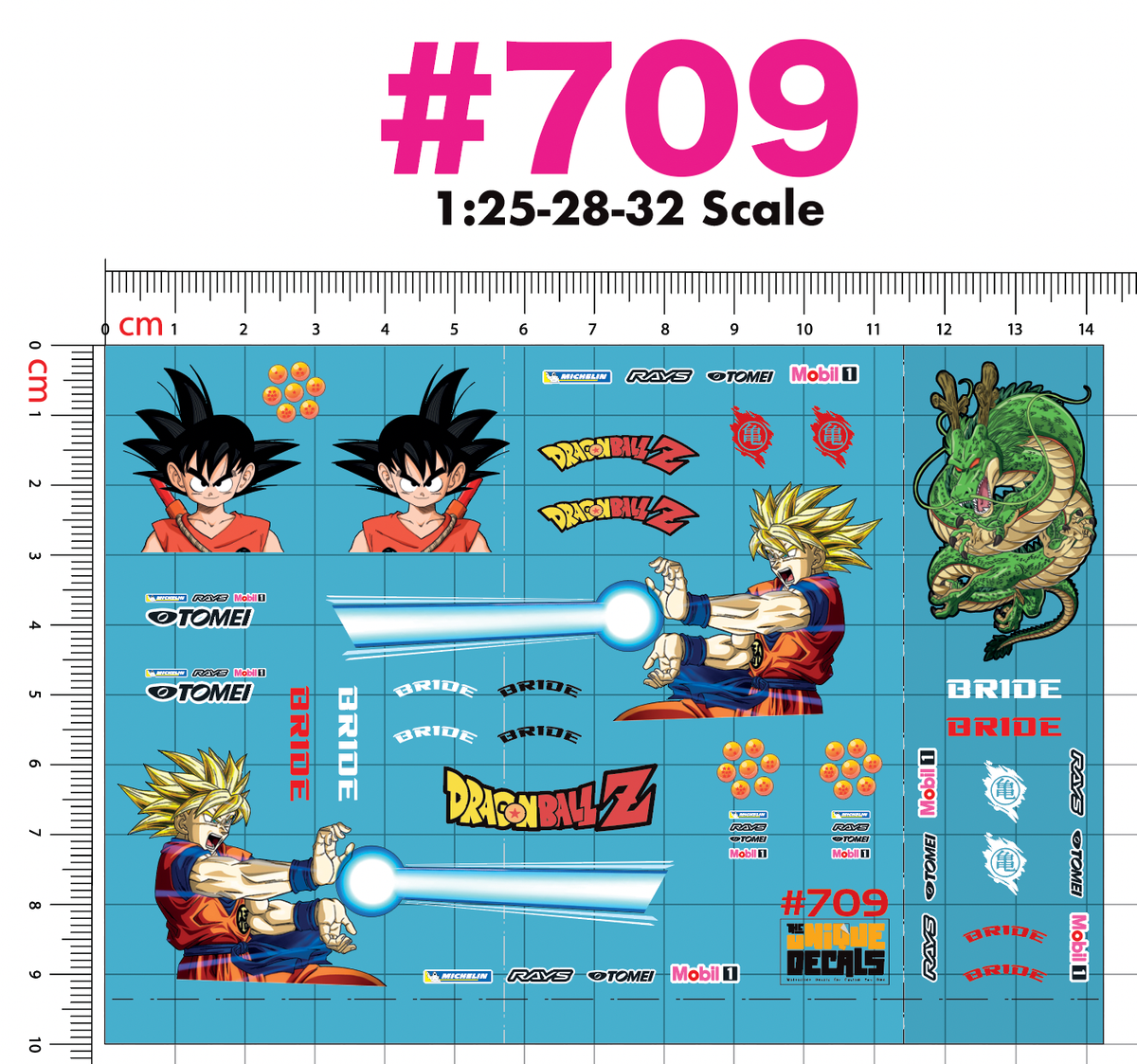 Z Anime Waterslide Decals White Toner 1/28-25-32 Custom Diecast RC