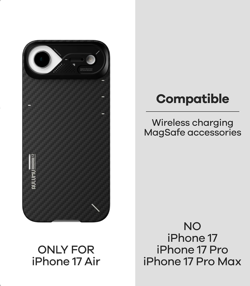 Coque Magsafe Aramid Fibre Carbone – IPhone 17 Pro Max/Pro/Air – Ultra Fine Et Magnétique