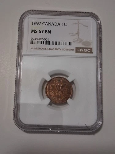 1997 CANADA 1C - NGC MS 62 BN -  
