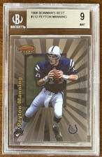 1998 BOWMAN’S BEST PEYTON MANNING ROOKIE RC FOOTBALL CARD #112 GRADED BECKETT 9. rookie card picture