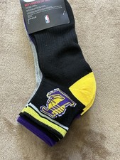 NBA Los Angeles Lakers 3 Pair Crew Socks Men's 6-12