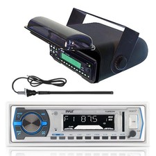 Pyle Marine USB SD AUX Mp3 Media Receiver, Marine Housing Radio Antenna