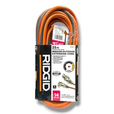 *RIDGID 25ft Contractor Grade Indoor/Outdoor Extension Cord -14 GAUGE- 214 057
