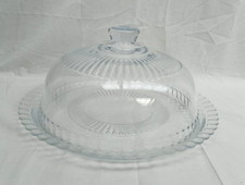 Beautiful Vintage ARC FRANCE Large Cut Glass Cake Stand & Dome Cover