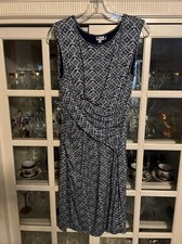 Kut from the Kloth Fauz Wrap Knit Dress Sleeveless Blue Womens 8 Lined