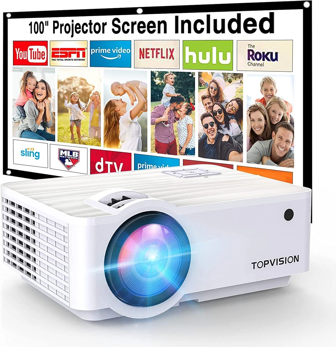 TopVision LED Projector Home Theater T6 1080p Full HD