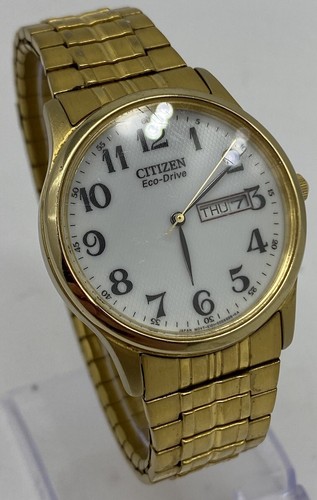 Citizen Eco-Drive E101-S058023 Day Date goldfarben Edelstahl 36mm Uhr - Bild 3 von 16
