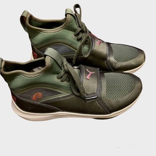 olive green puma high tops