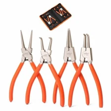 4-piece Snap Ring Pliers Set 7-inch Internal/External Circlip Plier  Heavy Duty