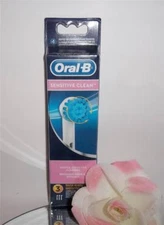 Oral-B Sensitive Clean Tooth Brush Heads Electric Toothbrush Refills 3 Pack