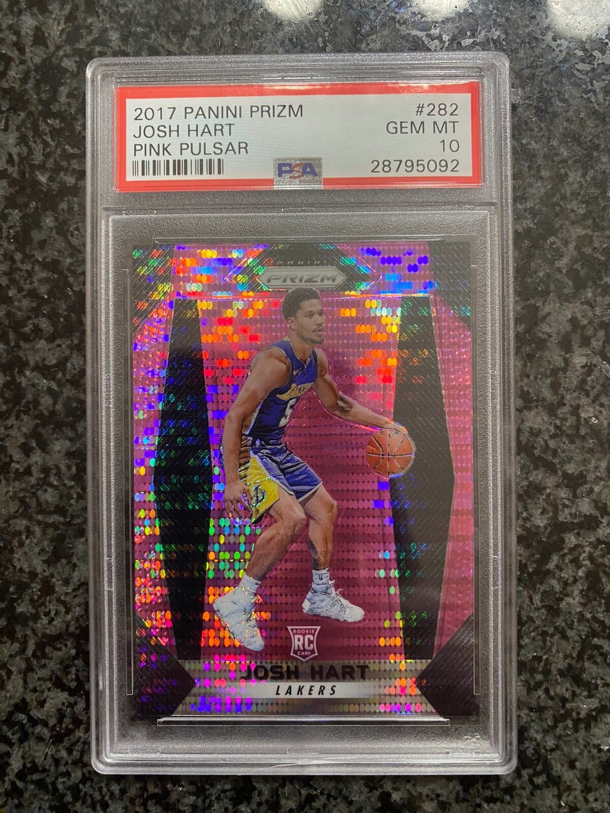 2017-18 Panini Prizm Josh Hart Rookie Pink Pulsar Prizm #/42 PSA 10 Gem Mint
